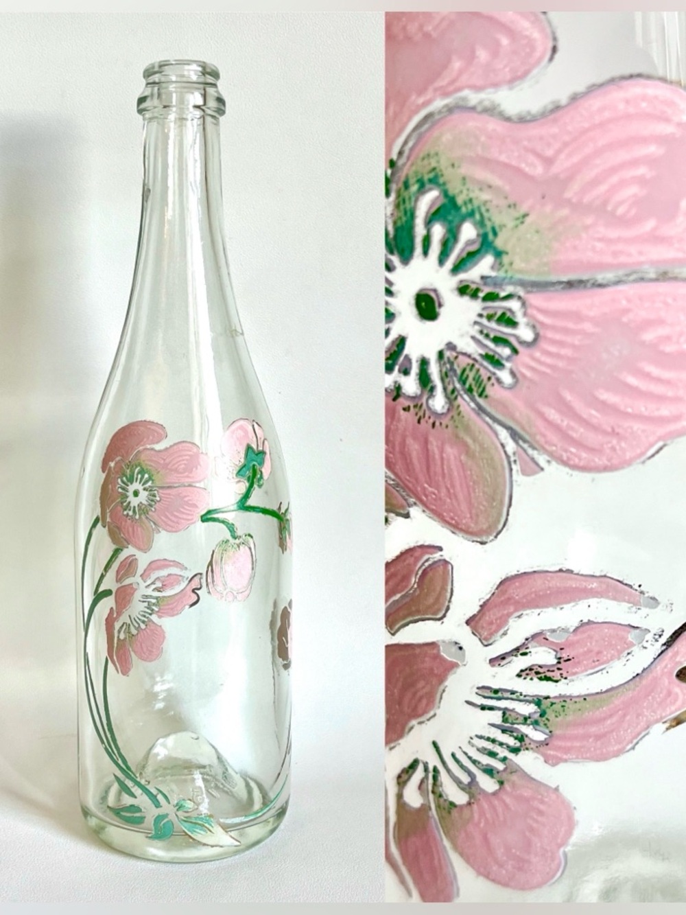 Vintage Perrier Jouet Champagne Bottle Belle Eqoque Art Nouveau Floral